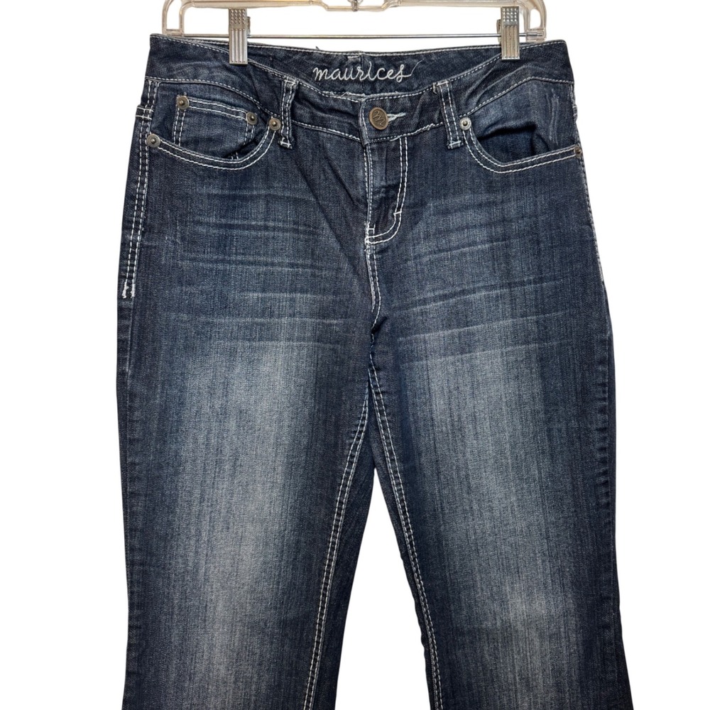 Maurices Womens Bootcut Jeans Y2K  90s Stitching Dark Wash Cowgirl Size 5/6 LONG - Picture 2 of 9